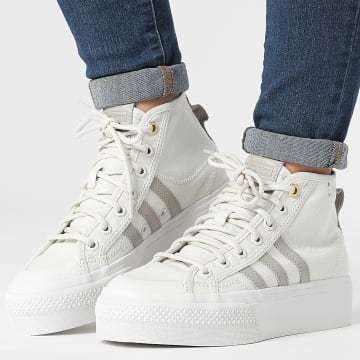 Adidas Originals - Baskets Femme Nizza Platform Mid GW6086 Orb Grey Light Brown Crystal White 
