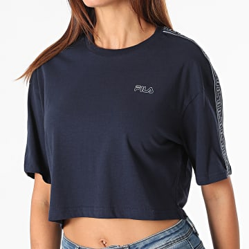  Fila - Tee Shirt Crop Femme A Bandes Mari 683477 Bleu Marine