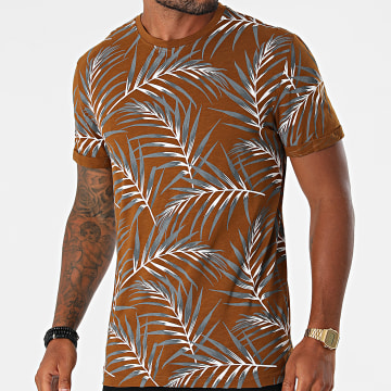  Only And Sons - Tee Shirt Floral Iason Marron