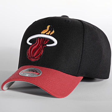  Mitchell and Ness - Casquette Wool 2 Tone Stretch Miami Heat Noir Rouge