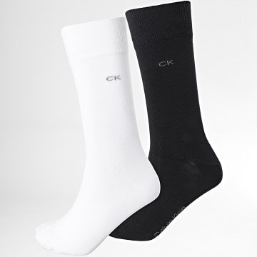  Calvin Klein - Lot De 2 Paires De Chaussettes 701218631 Blanc Noir