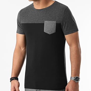 LBO - Tee Shirt Poche 1977 Noir Gris Anthracite