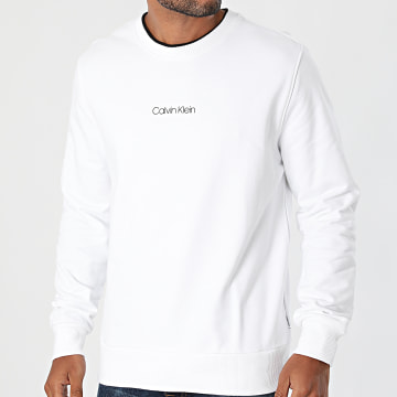  Calvin Klein - Sweat Crewneck Center Logo 7895 Blanc