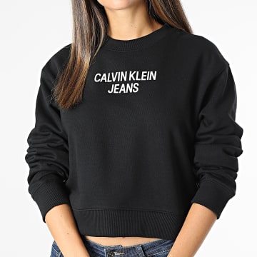  Calvin Klein - Sweat Crewneck Femme Crop 7298 Noir