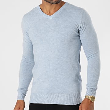 Pull Long Col V Bleu Neuf Marque SAMI - Taille 42-44, Acrylique