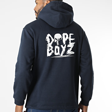  Diddi Trix - Sweat Outdoor Col Zippé Dope Boyz Bleu Marine Blanc