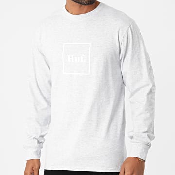  HUF - Tee Shirt Manches Longues Essentials Domestic Gris Chiné