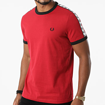  Fred Perry - Tee Shirt A Bandes Taped Ringer M6347 Rouge