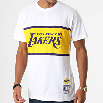  Mitchell and Ness - Tee Shirt Los Angeles Lakers Block Blanc