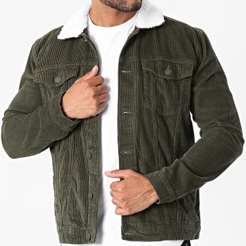 Pullover in maglia a coste con mezza cerniera - Beige chiaro/righe