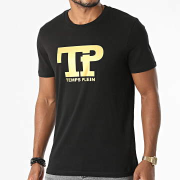 Temps Plein - Maglietta con logo oro nero