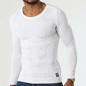  Paname Brothers - Pull A Carreaux PNM-215 Blanc
