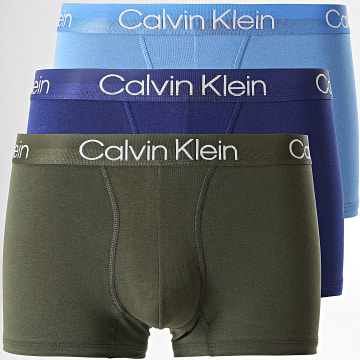  Calvin Klein - Lot De 3 Boxers Modern Structure 2970 Bleu Vert Kaki
