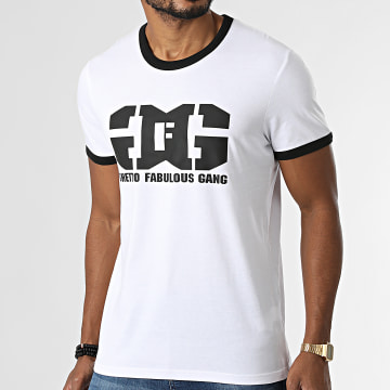  Ghetto Fabulous Gang - Tee Shirt Ringer Blanc Noir