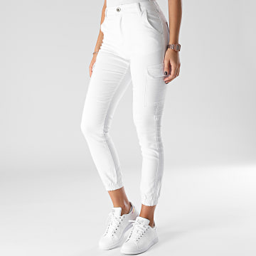  Girls Outfit - Jogger Pant Slim Femme 1355 Blanc