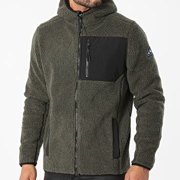 Sweat à Capuche Zippé Homme Tokyo Laundry Brewer - Polaire épaisse, Chaud Et élégant Pour L'automne-hiver