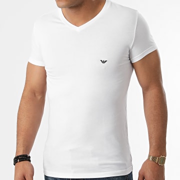  Emporio Armani - Tee Shirt Col V 110810-CC729 Blanc