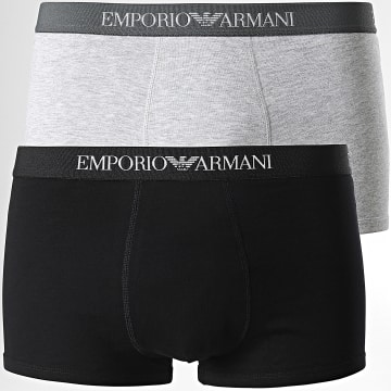  Emporio Armani - Lot De 2 Boxers 111613 Noir Gris Chiné