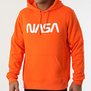  NASA - Sweat Capuche Worm Orange Blanc