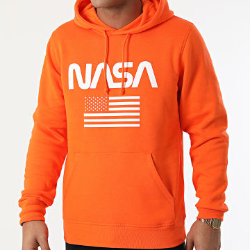  NASA - Sweat Capuche Flag Orange Blanc