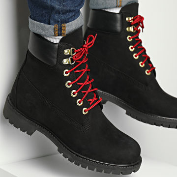  Timberland - Boots 6 Inch Premium Waterproof A2GHY Black Nubuck Red