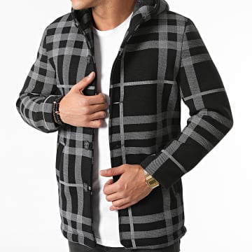  Uniplay - Veste Capuche A Carreaux SH-33 Gris Anthracite Noir