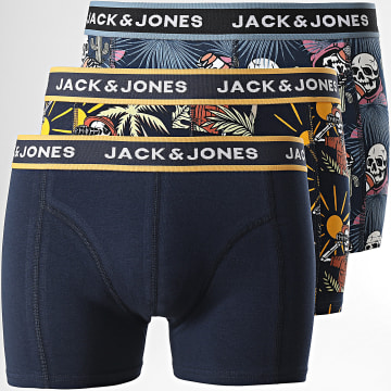  Jack And Jones - Lot De 3 Boxers Skully Bleu Marine Noir