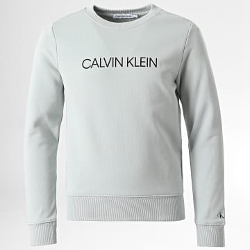  Calvin Klein - Sweat Crewneck Enfant Institutional Logo 0163 Gris