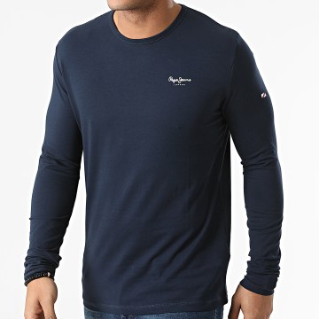  Pepe Jeans - Tee Shirt Manches Longues Orignal Basic Bleu Marine