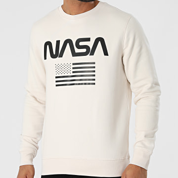 NASA - Sweat Crewneck Flag Beige Noir