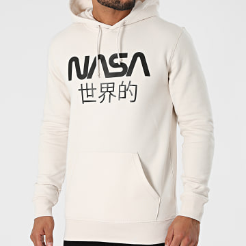  NASA - Sweat Capuche Japan Beige Noir
