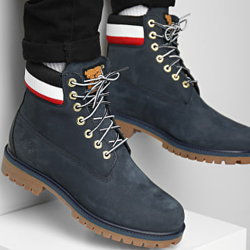  Timberland - Boots Heritage 6 Inch Waterproof A2KCE Navy Nubuck Red