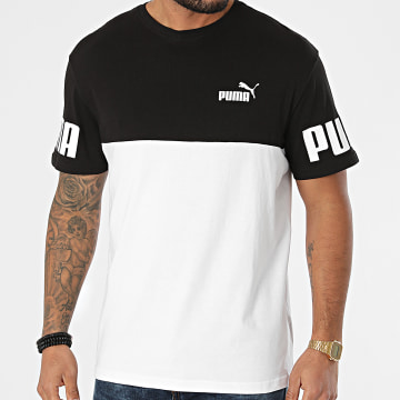  Puma - Tee Shirt Power Colorblock 847389 Blanc Noir