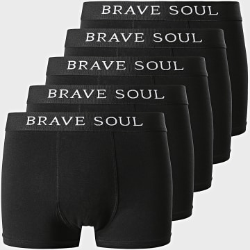  Brave Soul - Lot De 5 Boxers Confortables En Coton Stretch Alastair Noir
