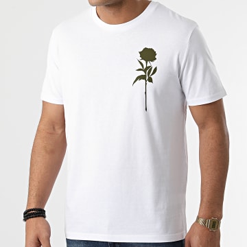  Luxury Lovers - Tee Shirt Rose Chest Blanc Vert Kaki