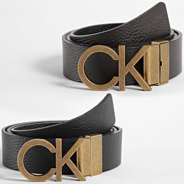  Calvin Klein - Ceinture Réversible Adjustable CK Metal Gold 8159 Noir