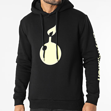 Daymolition - Sudadera con capucha con logotipo grande que brilla en la oscuridad, negra