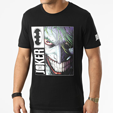  DC Comics - Tee Shirt Joker Front And Sleeve Noir