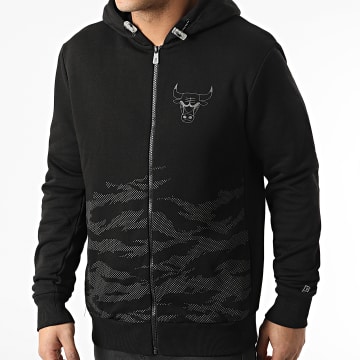  New Era - Sweat Capuche Zippé Reflect Camo Chicago Bulls 12553255 Noir Réfléchissant