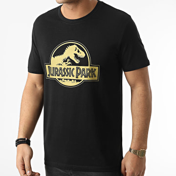  Jurassic Park - Tee Shirt Logo Noir Doré