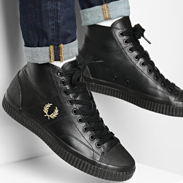  Fred Perry - Baskets Hughes Mid Leather B2375 Black
