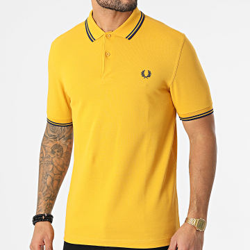  Fred Perry - Polo Manches Courtes Twin Tipped M3600 Jaune Moutarde