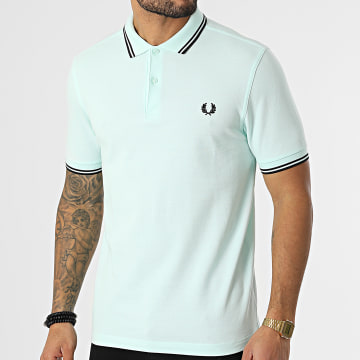  Fred Perry - Polo Manches Courtes Twin Tipped M3600 Vert Turquoise