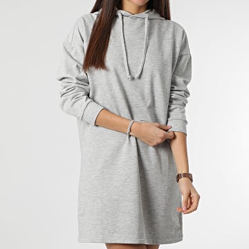  Only - Robe Sweat Capuche Femme Dreamer Life Gris Chiné