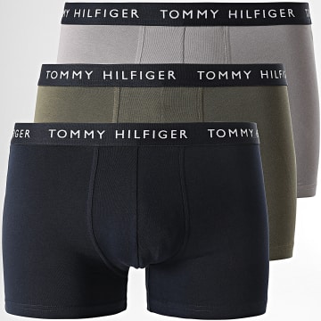  Tommy Hilfiger - Lot De 3 Boxers Premium Essentials 2203 Vert Kaki Bleu Marine Gris