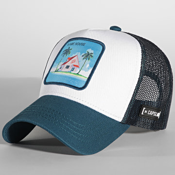  Capslab - Casquette Trucker Kame House Blanc Turquoise