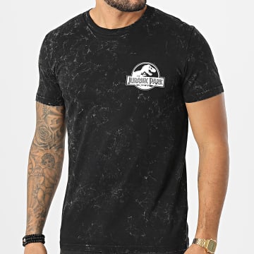  Jurassic Park - Tee Shirt Chest Logo Noir Blanc