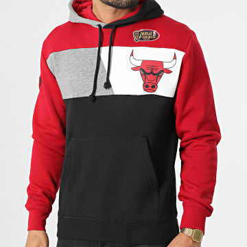  Mitchell and Ness - Sweat Capuche NBA Color Block Chicago Bulls Noir Rouge