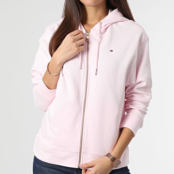 Tommy Hilfiger Sweat Capuche Zippe Femme Relaxed 2304 Rose LaBoutiqueOfficielle