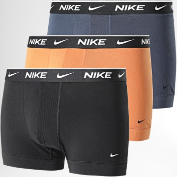  Nike - Lot De 3 Boxers Everyday Cotton Stretch KE1008 Noir Orange Bleu Marine